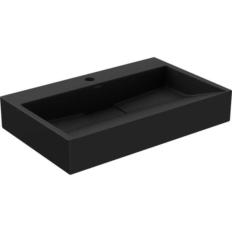 Mexen Ava opbouw wastafel van composiet 1/O 60 x 38 cm, zwart - 23016071