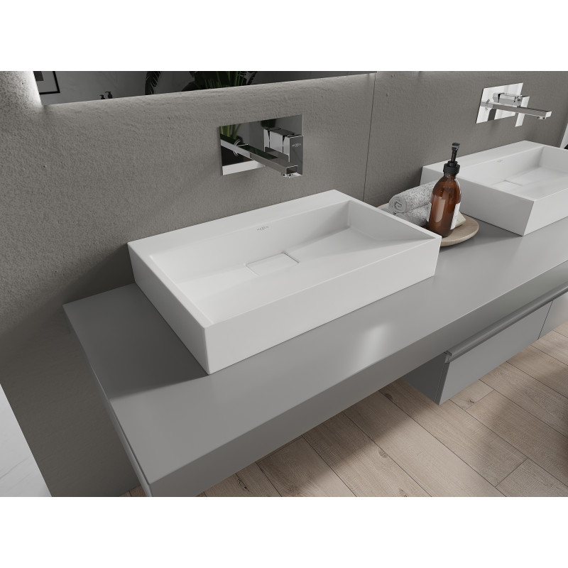 Mexen Ava lavabo de sobremesa de conglomerado B/O 60 x 38 cm, blanco - 23016000