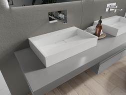 Mexen Ava pöytätason päällinen pesuallas, konglomeraatti B/O 60 x 38 cm, valkoinen - 23016000