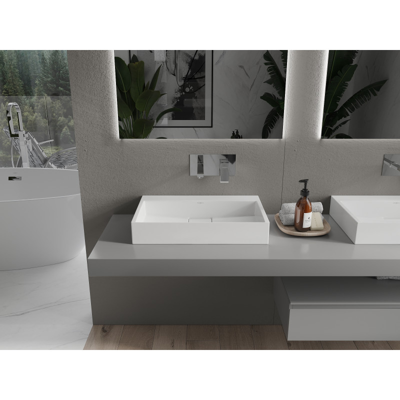 Mexen Ava lavabo sur plan en composite B/O 60 x 38 cm, blanc - 23016000