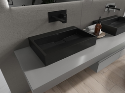 Mexen Ava Aufsatzwaschbecken aus Konglomerat B/O 60 x 38 cm, schwarz - 23016070