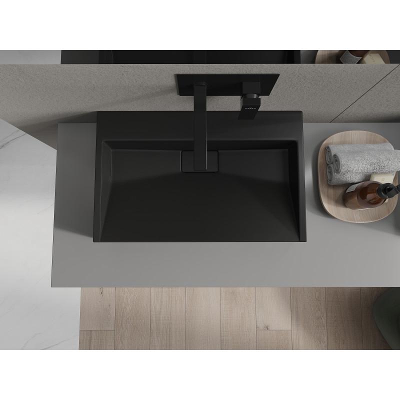Mexen Ava opbouw wastafel van composiet B/O 60 x 38 cm, zwart - 23016070