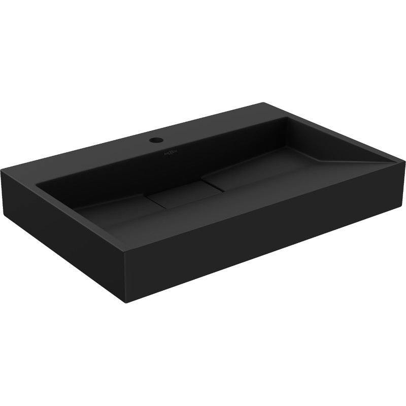 Mexen Ava opbouwwastafel van composiet 1/O 70 x 46 cm, zwart - 23017071