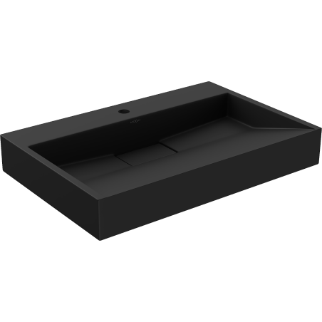 Mexen Ava lavabo da appoggio in conglomerato 1/O 70 x 46 cm, nero - 23017071