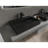 Mexen Ava aanrechtblad wastafel van conglomeratie 1/O 70 x 46 cm, zwart - 23017071