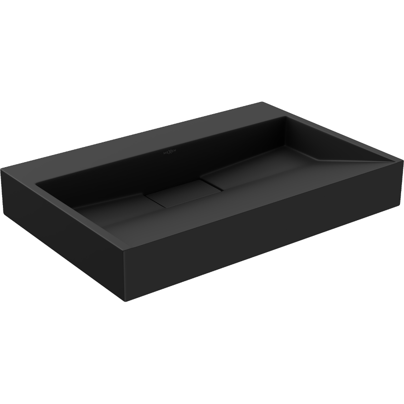 Mexen Ava Aufsatzwaschbecken aus Konglomerat B/O 70 x 46 cm, schwarz - 23017070