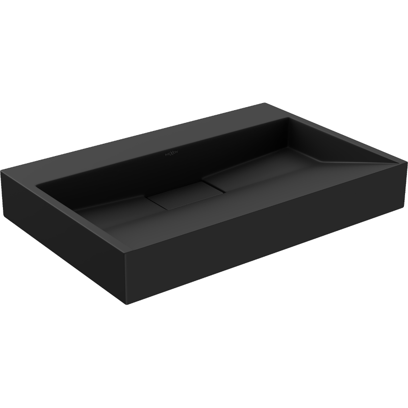 Mexen Ava umywalka nablatowa z konglomeratu B/O 70 x 46 cm, czarna - 23017070