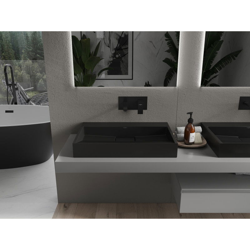 Mexen Ava opbouw waskom van composiet B/O 70 x 46 cm, zwart - 23017070