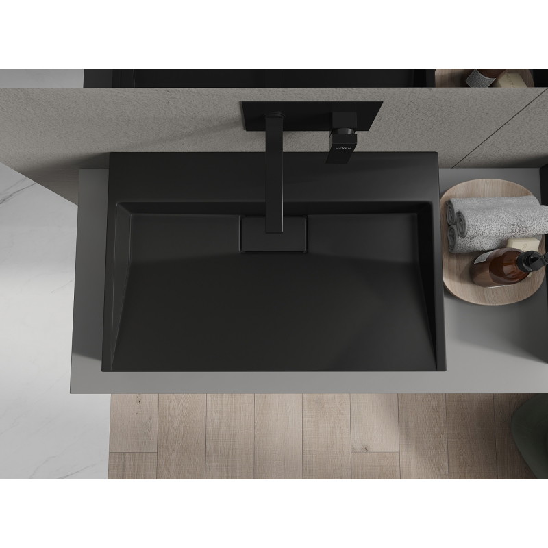 Mexen Ava bovenbouw wastafel van composiet B/O 70 x 46 cm, zwart - 23017070