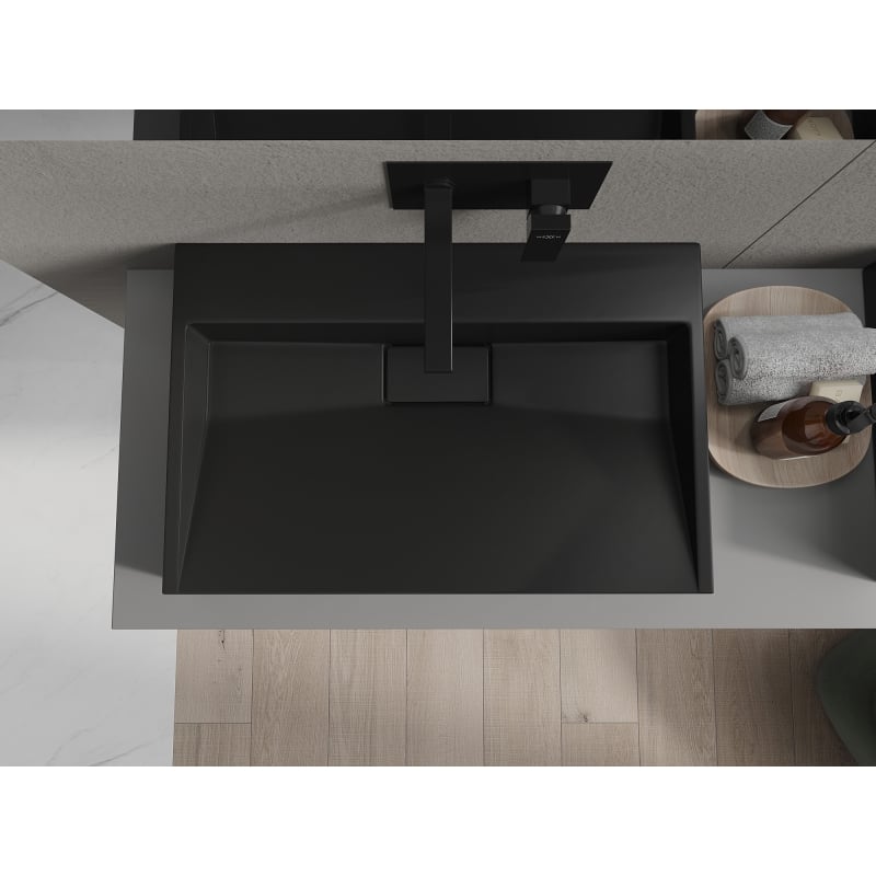 Mexen Ava lauapealne valamukomplekt konglomeraadist B/O 70 x 46 cm, must - 23017070