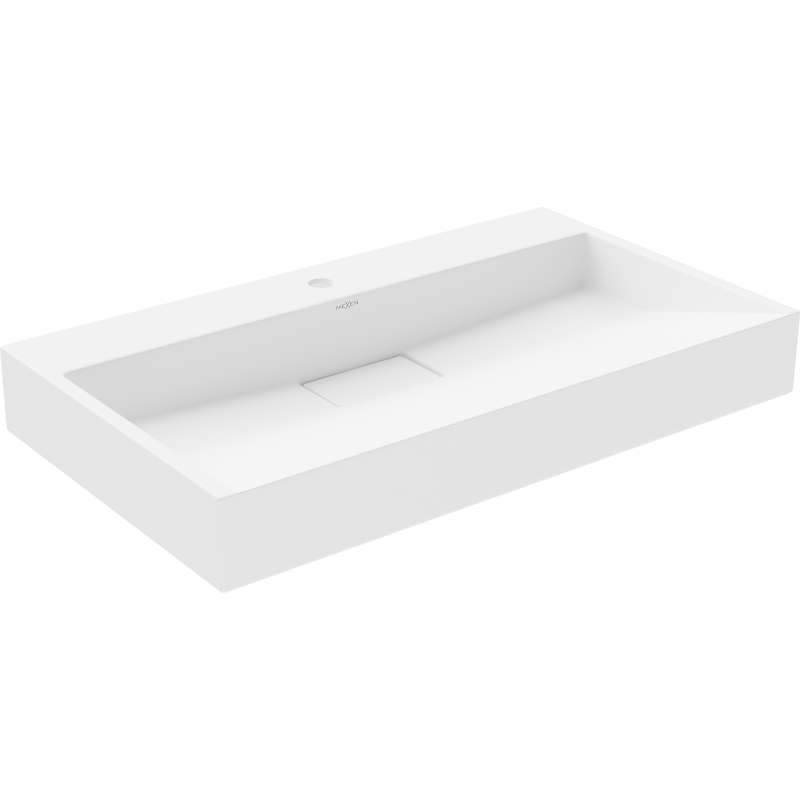 Mexen Ava lavabo de encimera de conglomerado 1/O 80 x 46 cm, blanco - 23018001