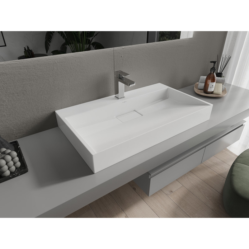 Mexen Ava opbouwwasbak van composiet 1/O 80 x 46 cm, wit - 23018001