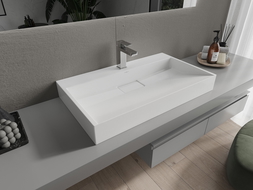 Mexen Ava lavabo sur plan en conglomérat 1/O 80 x 46 cm, blanc - 23018001