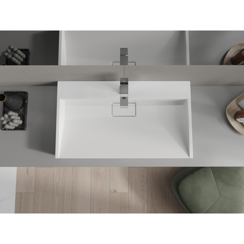 Mexen Ava lavabo à poser en conglomérat 1/O 80 x 46 cm, blanc - 23018001