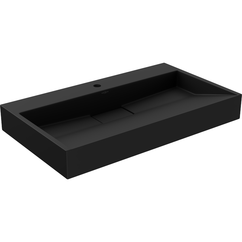 Mexen Ava Aufsatzwaschbecken aus Konglomerat 1/O 80 x 46 cm, schwarz - 23018071