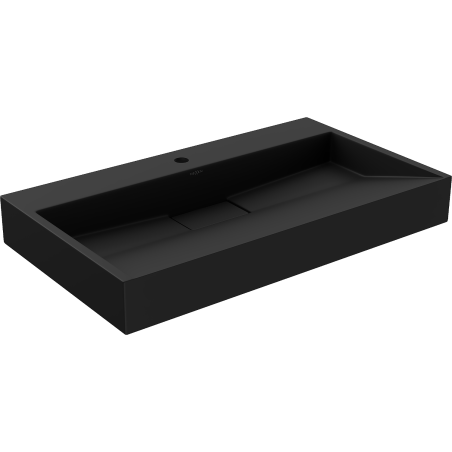 Mexen Ava Aufsatzwaschbecken aus Konglomerat 1/O 80 x 46 cm, schwarz - 23018071