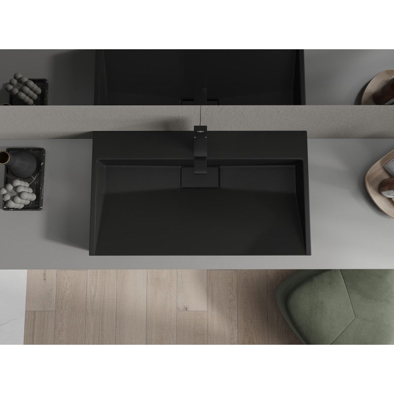 Mexen Ava opbouw wasbak van composiet 1/O 80 x 46 cm, zwart - 23018071