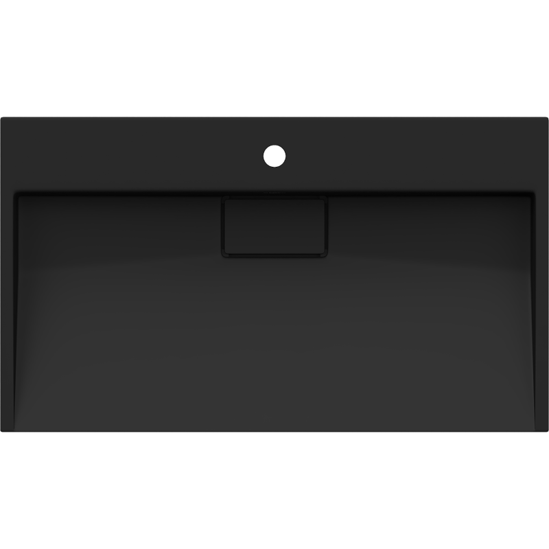 Mexen Ava lavabo da appoggio in conglomerato 1/O 80 x 46 cm, nero - 23018071