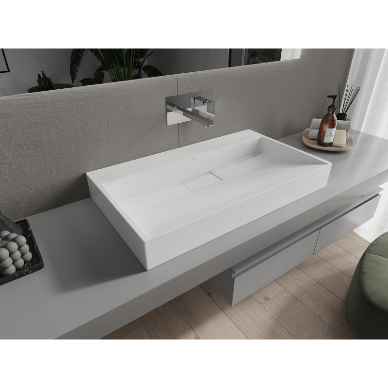 Mexen Ava lavabo sur plan en composite B/O 80 x 46 cm, blanc - 23018000