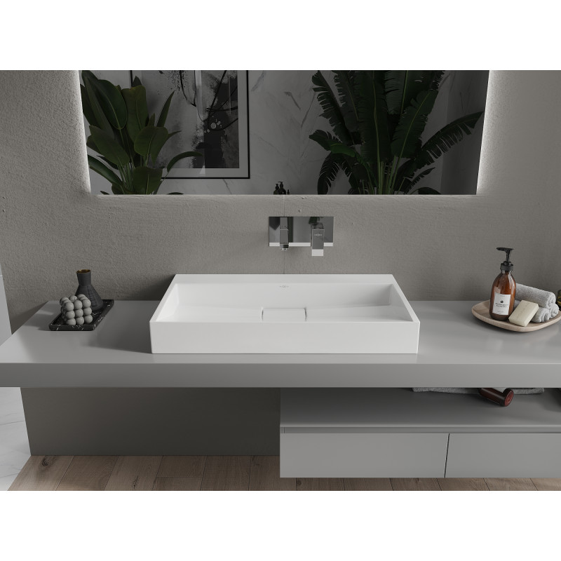 Mexen Ava lavabo sur plan en composite B/O 80 x 46 cm, blanc - 23018000