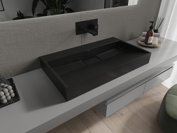 Mexen Ava lavatório de bancada em aglomerado B/O 80 x 46 cm, preto - 23018070