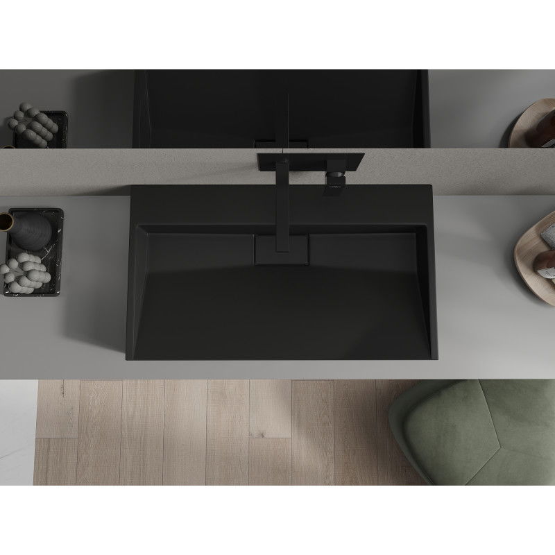 Mexen Ava lavabo sobre encimera de conglomerado B/O 80 x 46 cm, negro - 23018070