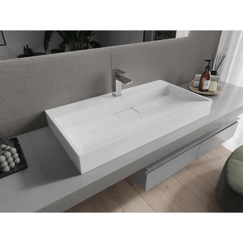 Mexen Ava opbouwwastafel van composiet 1/O 90 x 46 cm, wit - 23019001