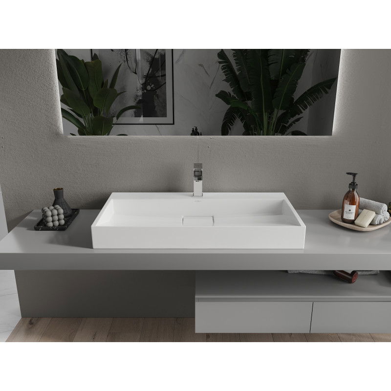 Mexen Ava lavabo à poser en composite 1/O 90 x 46 cm, blanc - 23019001