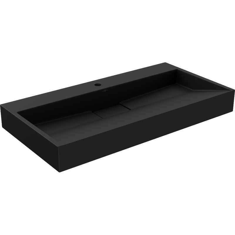 Mexen Ava Konglomerat Uewerfläch Umiwel mat 1/O 90 x 46 cm, schwaarz - 23019071