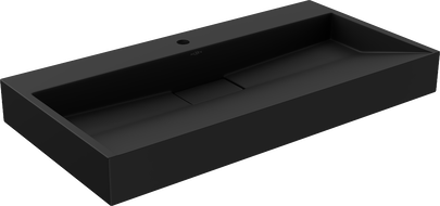Mexen Ava Aufsatzwaschbecken aus Konglomerat 1/O 90 x 46 cm, schwarz - 23019071