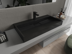 Mexen Ava konglomerāta virsmas izlietne 1/O 90 x 46 cm, melna - 23019071