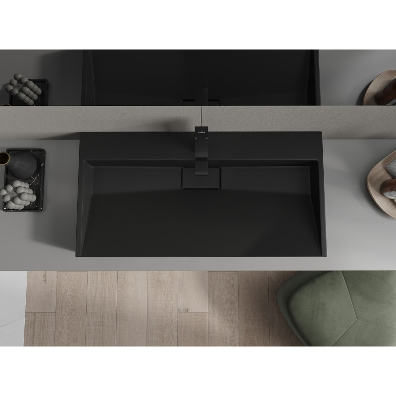 Mexen Ava lavabo de superficie de conglomerado 1/O 90 x 46 cm, negro - 23019071