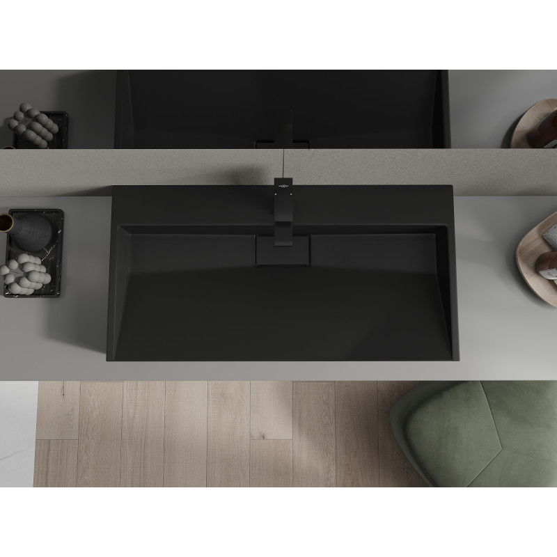 Mexen Ava opzetwastafel van composiet 1/O 90 x 46 cm, zwart - 23019071