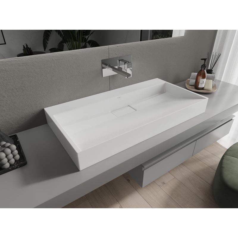 Mexen Ava lavabo sobre encimera de conglomerado B/O 90 x 46 cm, blanco - 23019000