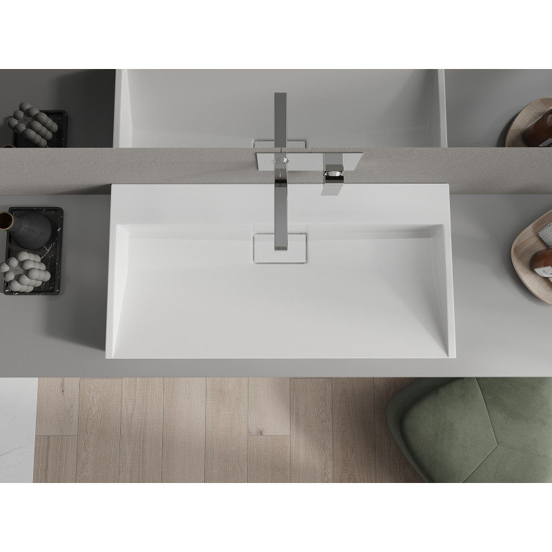 Mexen Ava lavabo de comptoir en conglomérat B/O 90 x 46 cm, blanc - 23019000