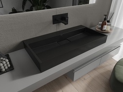 Mexen Ava Aufsatzwaschbecken aus Konglomerat B/O 90 x 46 cm, schwarz - 23019070