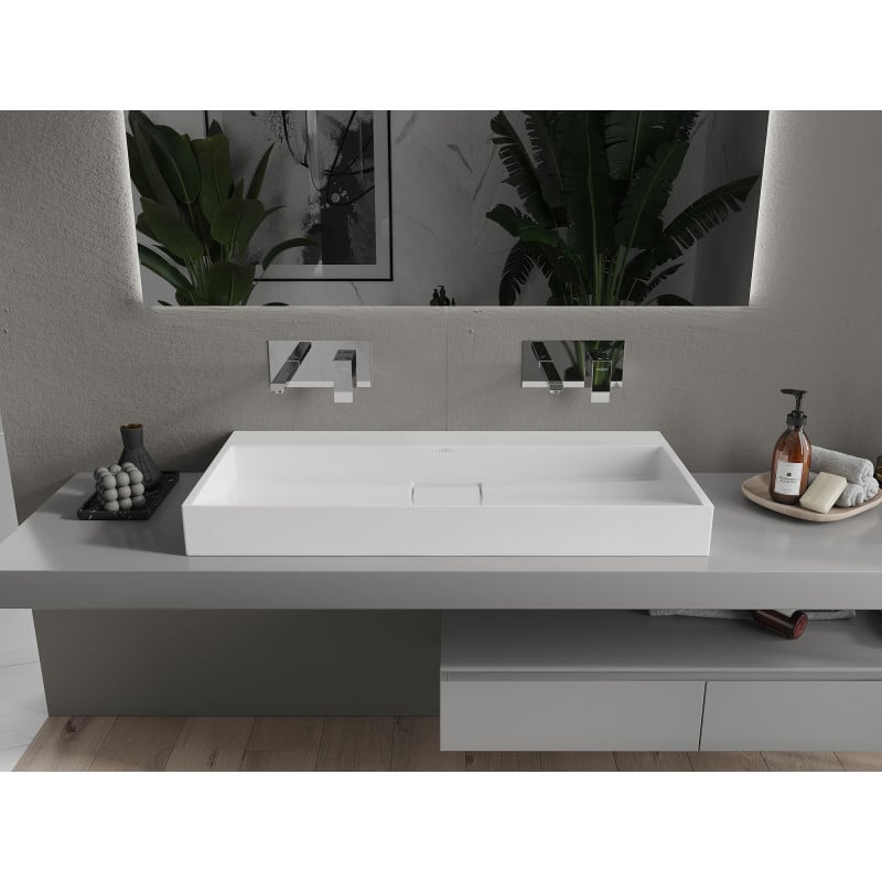 Mexen Ava lavabo sobre encimera de conglomerado B/O 100 x 46 cm, blanco - 23011000