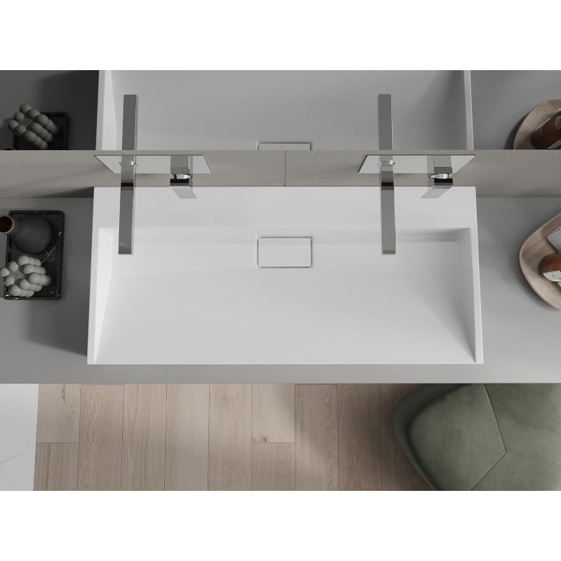 Mexen Ava bänkskiva i komposit B/O 100 x 46 cm, vit - 23011000