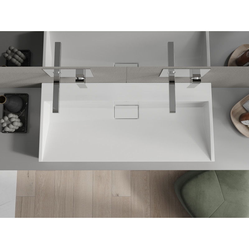 Mexen Ava lavabo sur plan en conglomérat B/O 100 x 46 cm, blanc - 23011000