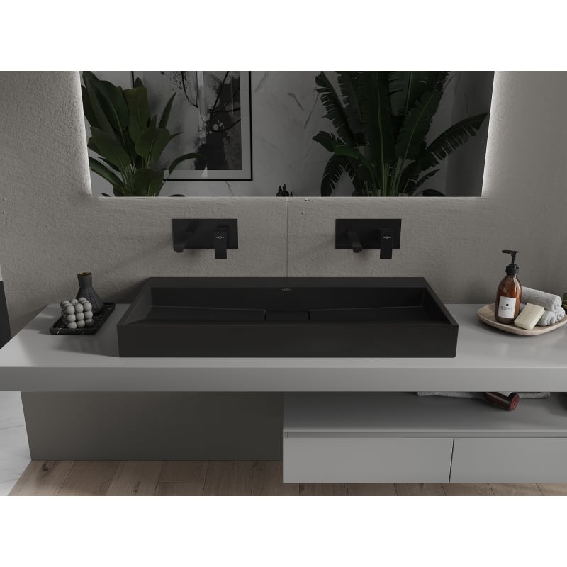 Mexen Ava lauapealne valamu konglomeraadist B/O 100 x 46 cm, must - 23011070