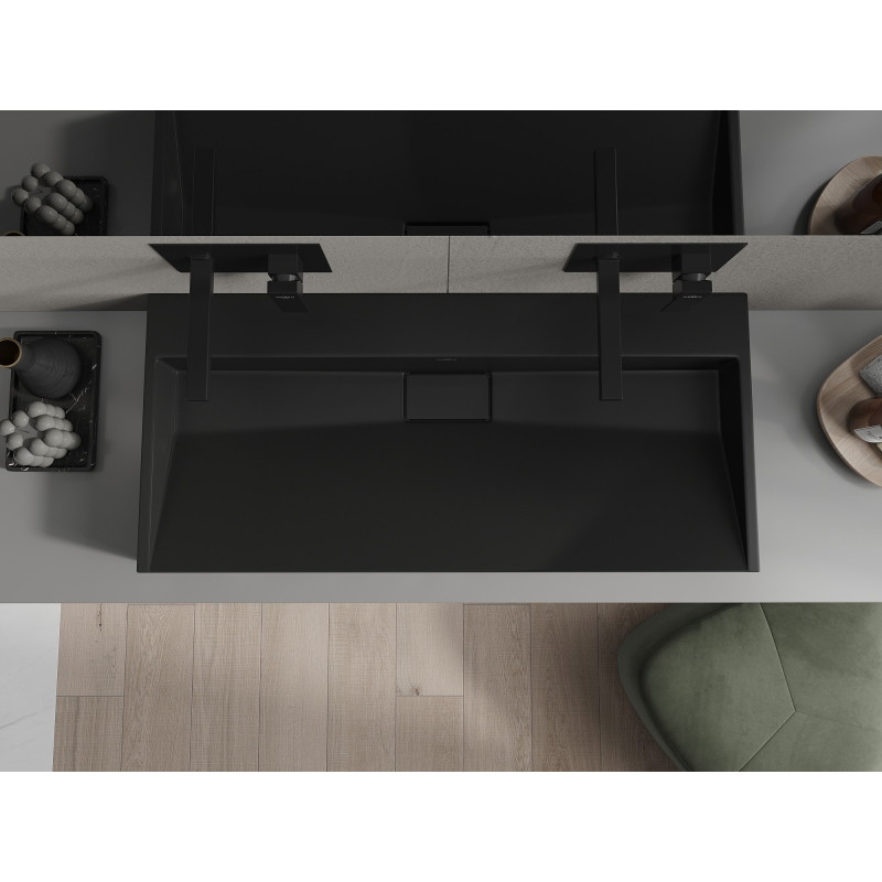 Mexen Ava lauapealne valamu konglomeraadist B/O 100 x 46 cm, must - 23011070