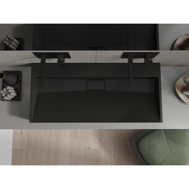 Mexen Ava lavabo da appoggio in conglomerato B/O 100 x 46 cm, nero - 23011070