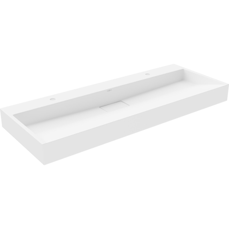 Mexen Ava lavabo de superficie de conglomerado 2/O 120 x 46 cm, blanco - 23011202
