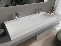 Mexen Ava lavabo à poser en composite 2/O 120 x 46 cm, blanc - 23011202