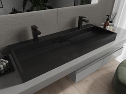 Mexen Ava bovenbouw wastafel van composiet 2/O 120 x 46 cm, zwart - 23011272