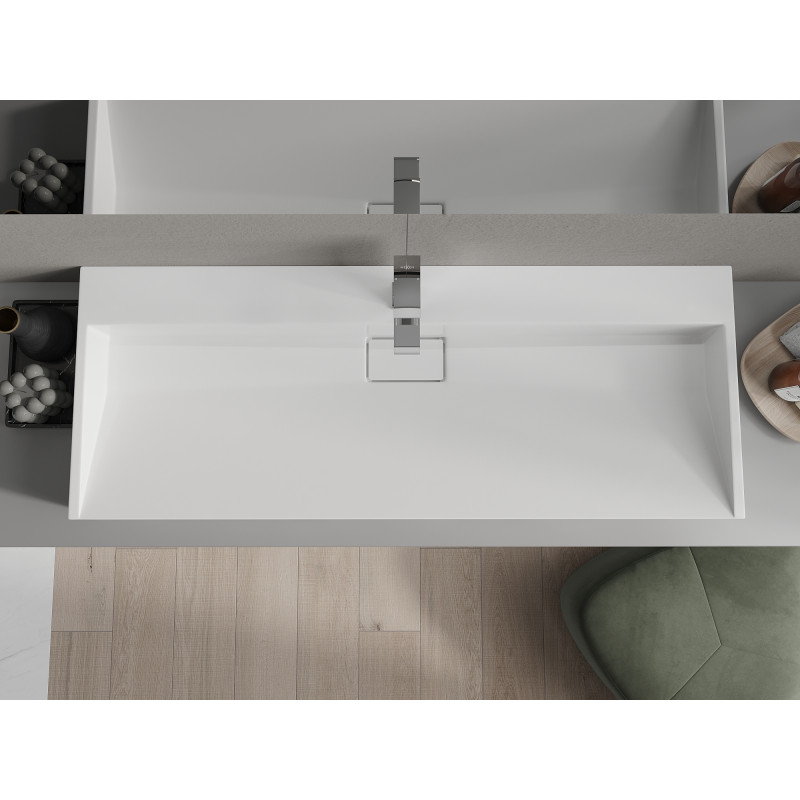 Mexen Ava Tischaufsatzwaschbecken aus Konglomerat 1/O 120 x 46 cm, weiß - 23011201