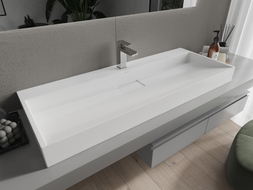 Mexen Ava countertop sink made of conglomerate 1/O 120 x 46 cm, white - 23011201