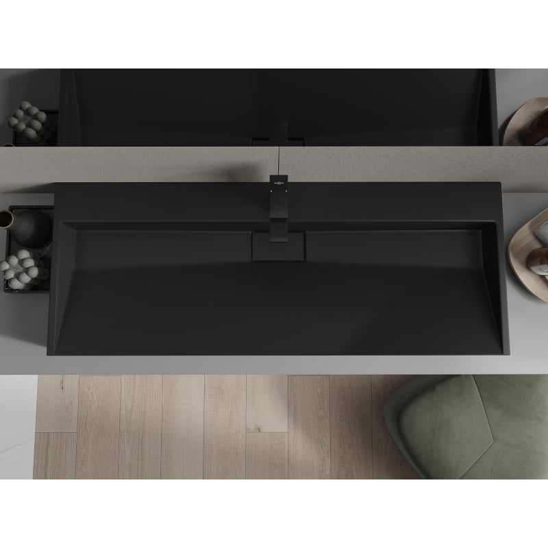 Mexen Ava countertop sink made of conglomerate 1/O 120 x 46 cm, black - 23011271
