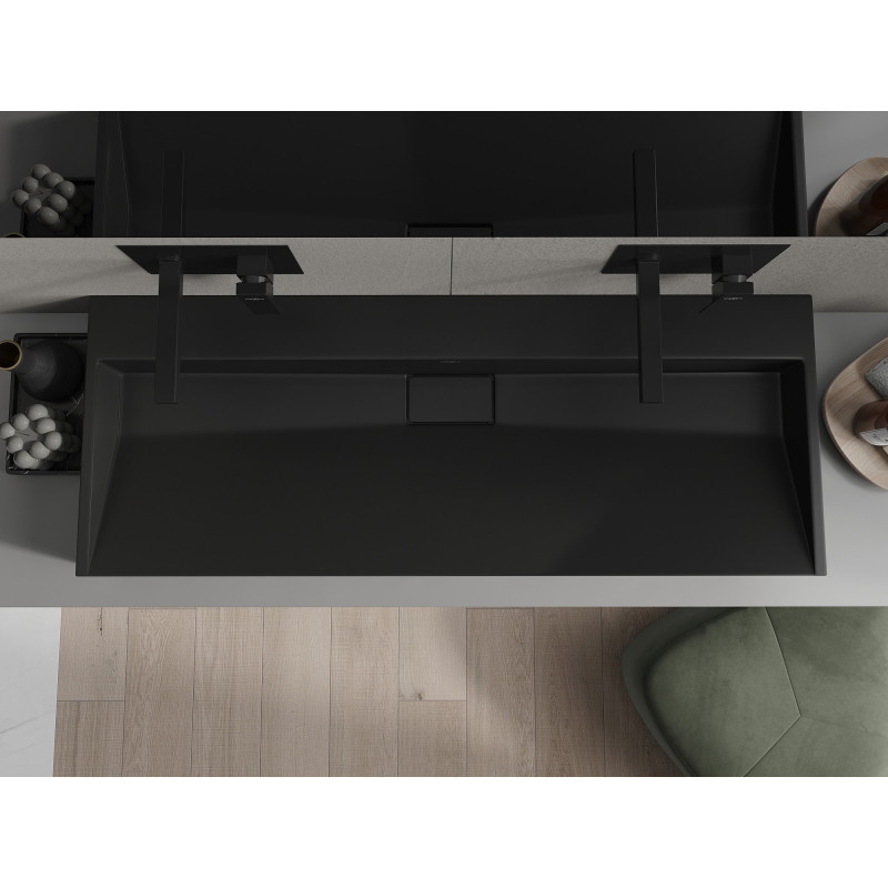 Mexen Ava lavabo sur plan en composite B/O 120 x 46 cm, noir - 23011270