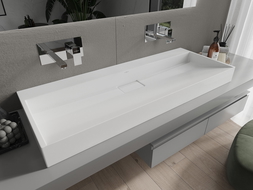 Mexen Ava countertop washbasin made of conglomerate B/O 120 x 46 cm, white - 23011200